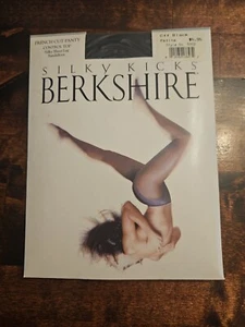 Vtg 1993 Silky Kicks Berkshire pantyhose Off Black. French cut, size petite  - Picture 1 of 5