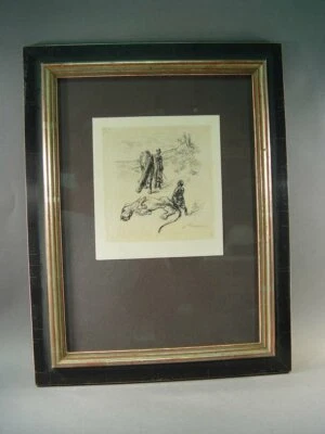 #83: Max Liebermann: Lithografie, Pferde und Menschen vor Burgkulisse, auf Japan - Bild 1 von 4