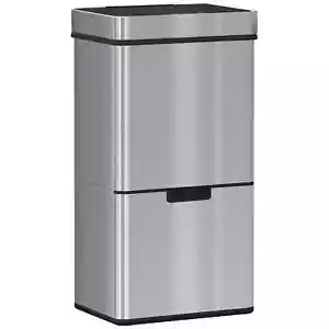 Motion Sensor Rubbish Bin Stainless Steel 72L with 3 Compartments for Kitchen - Picture 1 of 12