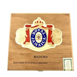 Royal Jamaica scatola vuota per sigari in legno Maduro fatta a mano in Repubblica Dominicana 6x6 in - Foto 1 di 7