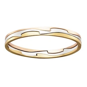 Georg Jensen 18k. Red, White & Yellow Gold Bangle # 1511 - FUSION. Size Small - Picture 1 of 1