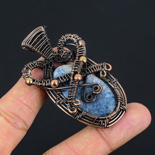 VETEMENTS Ciondolo Involucro Rame Pietra Preziosa Dendrite Agata Fatto a Mano Gioielli Filo Regalo per Lei