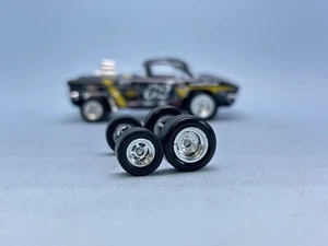 R512 Hotwheels 1/64 piloti reali # cromo 10/12 mm, ruote in gomma Corvette Gasser - Foto 1 di 4