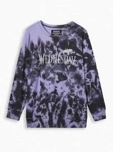 Sudadera Torrid Wednesday Adams Tie Dye Púrpura Negra Nueva con Etiquetas 1X - Imagen 1 de 4
