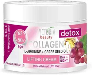 Victoria Beauty COLLAGEN Detox L-Arginine Grape Seed Oil LIFTING CREAM Age 50-65 - Picture 1 of 9