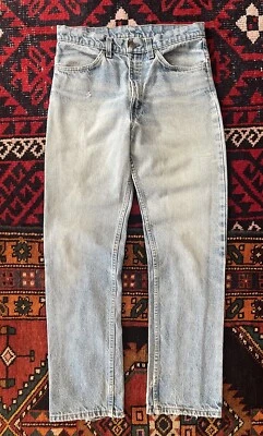 Vintage 80s Levi's 519 Distressed Denim Jeans Straight Orange Tab Painters 33x31 - Image 1 of 4