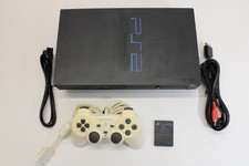Sony PS2 SCPH-15000 Black Console Fat Controller AC AV PS 2 Japan Import 2PC125