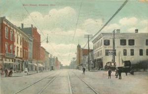 Alliance Ohio 1909 Hauptstraßenmäher Postkarte 5279 Eisenbahnschienen Autos - Bild 1 von 2
