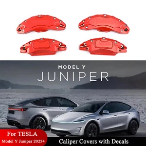 4PCS Caliper Cover For Tesla Model Y Juniper 2025 2026 With Stickers 19 20 In - Picture 1 of 25