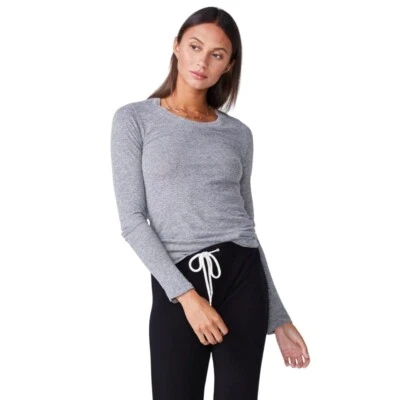 Monrow Texturizado Tri- Mezcla Ajustado Manga Larga Crew Gris Talla S Foto 1 de 4