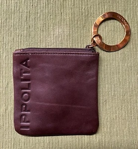 IPPOLITA BROWN ITALIAN LEATHER Jewelry Bag Pouch Coin Purse Zipper Gold Ring - Picture 1 of 6