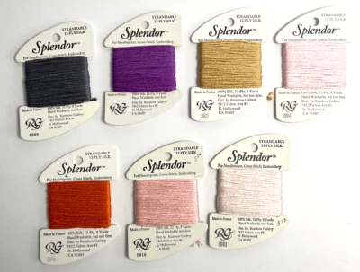 Rainbow Gallery Thread~Splendor Strandable 12-ply Silk ~ Lot of 7 Made in FRANCE - Image 1 of 4