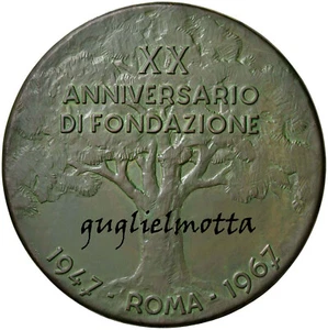 CAMERA DI COMMERCIO ROMA XX FONDAZIONE 1967 MEDAGLIA MONTI - Picture 1 of 4