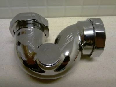 Exposed Traditional Low Level Shallow Chrome on Brass 1 1/2" Bath P Trap Waste