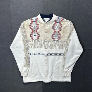 Vintage Art Unlimited All Over Print AOP Tribal Azteken Button Up Sweatshirt Large - Bild 1 von 6