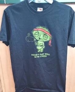 Lustiges schwarzes T-Shirt T-Shirt Medium Grafik - Zitat spielt nicht gut mit anderen - Bild 1 von 4