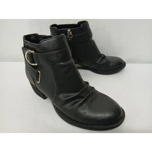 Dr. Scholls schwarze Kunstleder Jolly Stiefeletten verstellbarer Riemen Gr. 6,5 - Bild 1 von 9