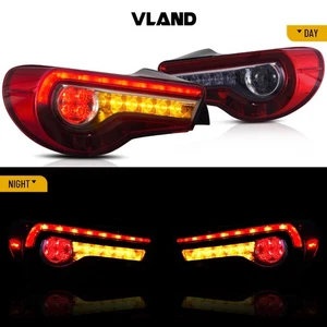 VLAND Red Full LED Tail Lights For 2012-2020 Toyota GT86/Subaru BRZ/Scion FR-S - Picture 1 of 14