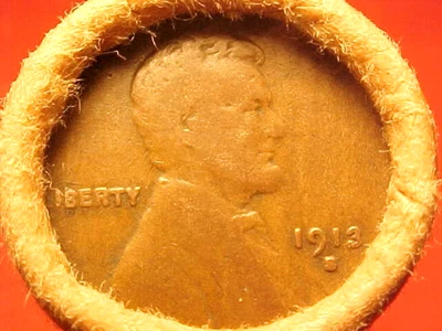 ROLLO ANTIGUO 1909 VDB / 1913-S CENTAVO DE TRIGO LINCOLN EXTREMOS DE CENTAVO ENVOLTURA DE SAN FRANCISCO+++ Foto 1 de 4