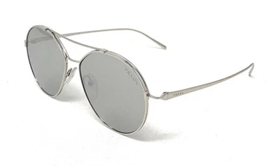 Gafas de sol redondas unisex PRADA SPR 56U 1BC-2B0 gris plata espejo 55 mm Foto 1 de 4