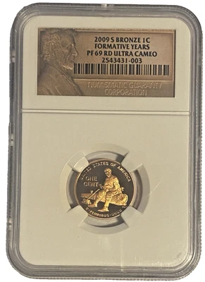 2009 S Lincoln Bicentennial Formative Years PF69 Red Ultra Cameo NGC Portrait - Image 1 of 2