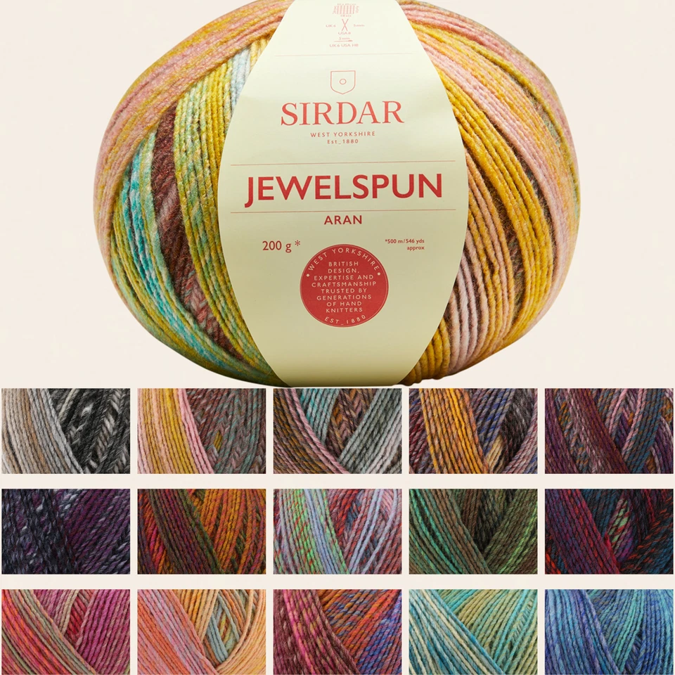 Sirdar Jewelspun Aran 200g Knitting Yarn Knit Crochet Wool All Shades Acrylic - Image 1 of 1