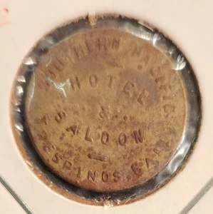 Southern Pacific Hotel & Saloon Trespinos CA Drink Token San Benito County - Imagen 1 de 3