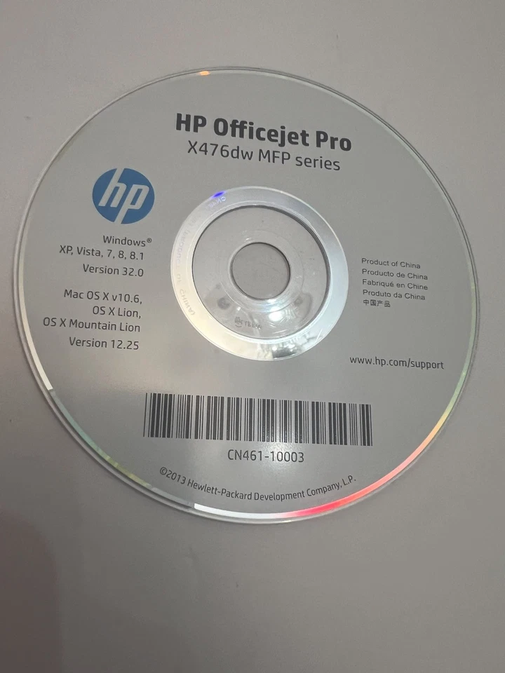 Hp Officejet Pro X476dw MFP Series Printer Software Driver CD DVD only MAC &WIN - Image 1 of 1
