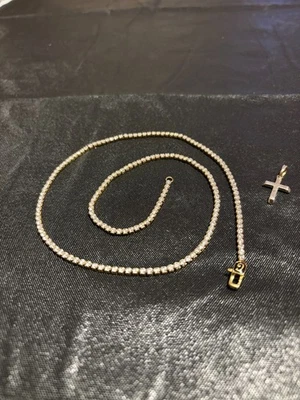 Collar Micro Tenis 20" GLD | Oro Amarillo | Colgante Incluido Foto 1 de 4