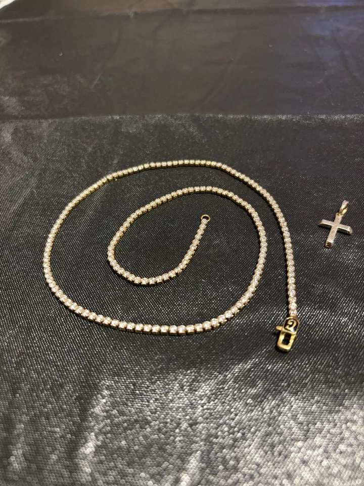 20" GLD Micro Tennis Necklace | Yellow Gold | Pendant Included - Image 1 of 4