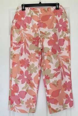 Pantalones Cortos Florales Liz Claiborne Lizsport Talla 10P Cremallera Frontal 100% Algodón  Foto 1 de 4