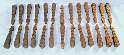 26 ART DECO ANTIQUE COPPER PLATED CAST IRON STAIR  CARPET CLIPS. Marked REGd WAH - Image 1 of 4