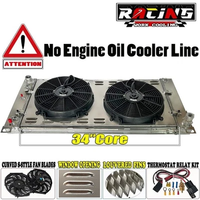 Radiador 34" W apto para Chevy Silverado/GMC Sierra 1500 2500 3500 HD/Cadillac Escalade Foto 1 de 4