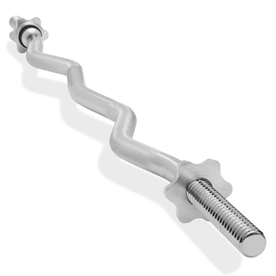 1" Standard Weightlifting Barbell - Threaded EZ Curl Bar with Star Collars - Image 1 of 4