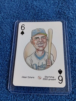Cesar Izturis Card LA Dodgers Orioles Cubs Baseball Hero Deck Playing Card - Image 1 of 2