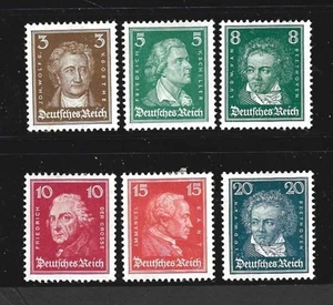 ALEMANIA - 1926 - EMISIÓN DE ALEMANES FAMOSOS - 6 SELLOS DIFERENTES - COMO NUEVO - Imagen 1 de 2