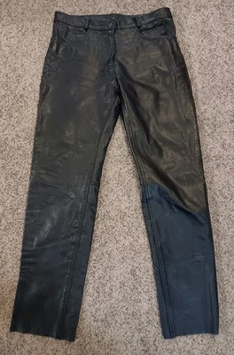 Xelement Leather Motorcycle Pants 14 32x33 Black Biker  - Image 1 of 4