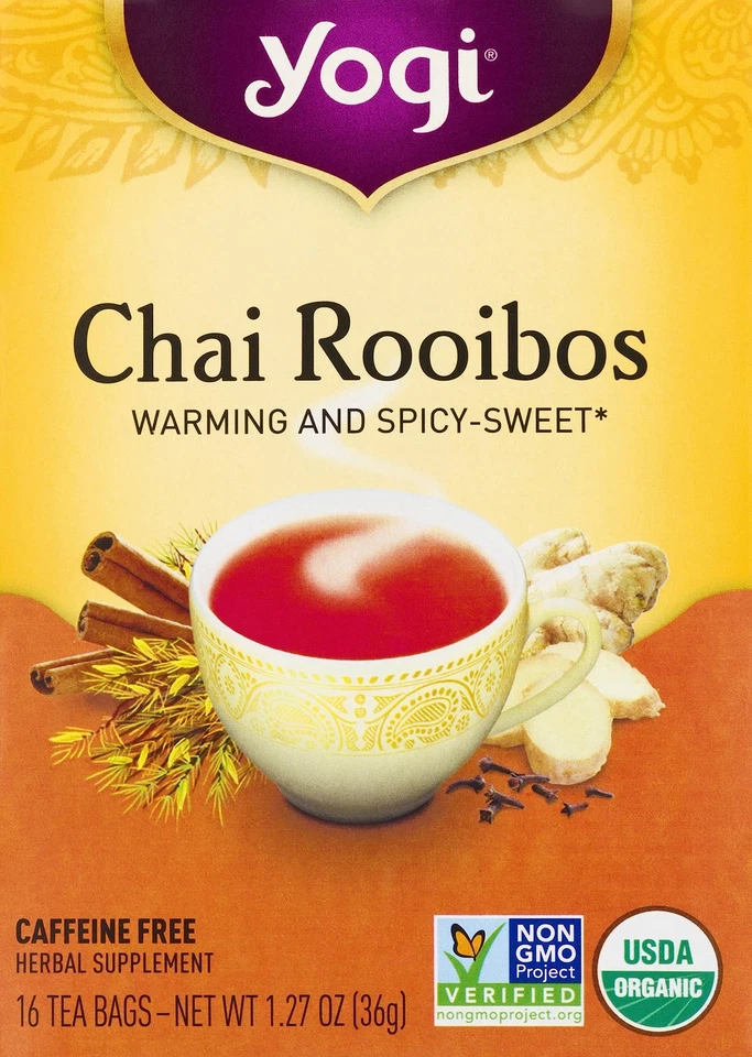 Yogi Chai Rooibos Tea Organic Caffeine Free 16 Count Yellow Tea Flavor - Image 1 of 1