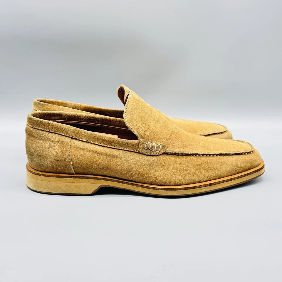 Ermenegildo Zegna Zapatos Para Hombres 8.5 Marrón Gamuza Mocasines Sin Cordones Informales Cómodos Foto 1 de 4