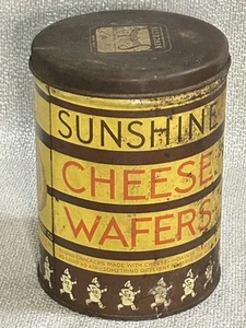 Antiguas obleas de queso Sunshine de la década de 1920 publicidad lata suelta-wiles Biscuit Co - Imagen 1 de 13