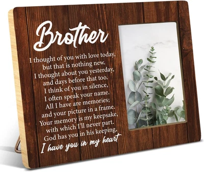 兄弟纪念相框,同情失去兄弟的礼物,展示照片 — 第 1/4 张图片