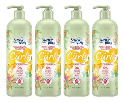 4x Suave Kids Naturals Champú Hidratante para Rizos, Almendra Dulce y Miel 20oz Foto 1 de 2