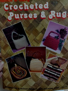 GM 35 Crocheted Crochet Purses Rugs Pattern Leaflet Booklet VTG Macrame Cord - Picture 1 of 17