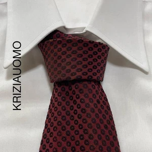 Kriziauomo Silk Tie Wine Color Made in Italy Used with Flaws - Picture 1 of 11