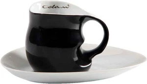 Luigi Colani Porzellan Kaffee Cappuccino Tasse mit Untertasse 2 tlg schwarz - Bild 1 von 1