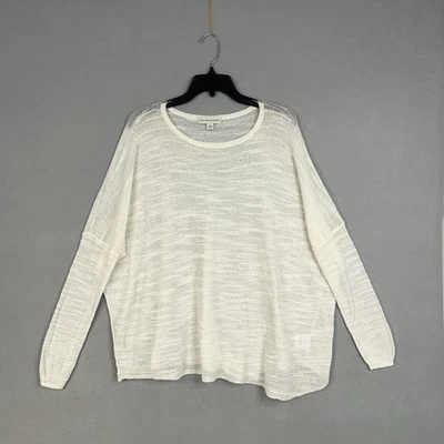 Suéter Dolman ligero tejido abierto marfil pequeño blanco + Warren para mujer Foto 1 de 4