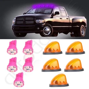 5x Amber Lens Pink 12V LED Bulb Cab Marker Running Lights For Truck Trailer RV - Picture 1 of 10