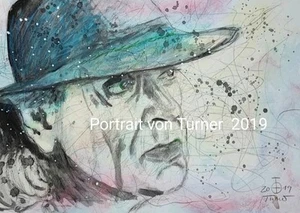 %%% ❤️ UDO LINDENBERG PORTRAIT von A.L. Turner 2018 Orig AQUARELL 40x30cm - Bild 1 von 1