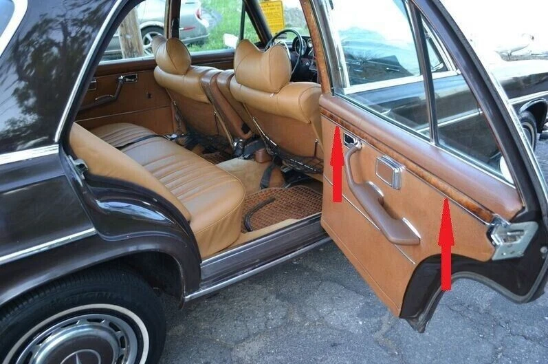 Mercedes W109 280 SEL Carrocería Larga Ébano Interior Delgado Madera 4 Piezas Panel Puerta Embellecedores Foto 1 de 4