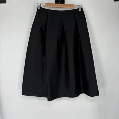 Falda Talbots Mujer 10 Negra Pura Seda Plisada Línea A Midi Forrada Elegante Foto 1 de 4